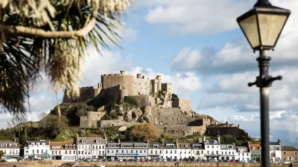 The Moorings_Hotel with Mont Orgueil